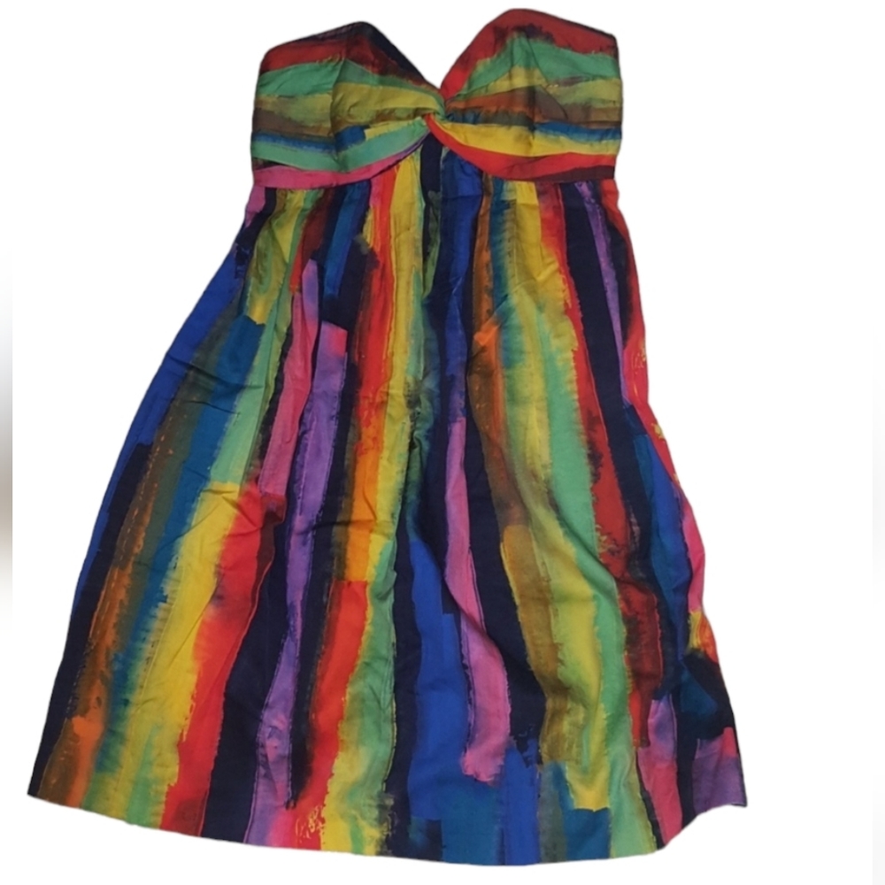 Milly of New York multi color strapless dress NWT